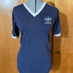 Vintage Adidas v neck track shirt